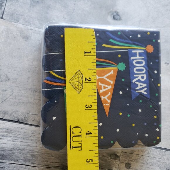 NWT - Hooray Yay Grad - Graduation Dark Blue Paper Napkins Set of 32 - Picture 2 of 2